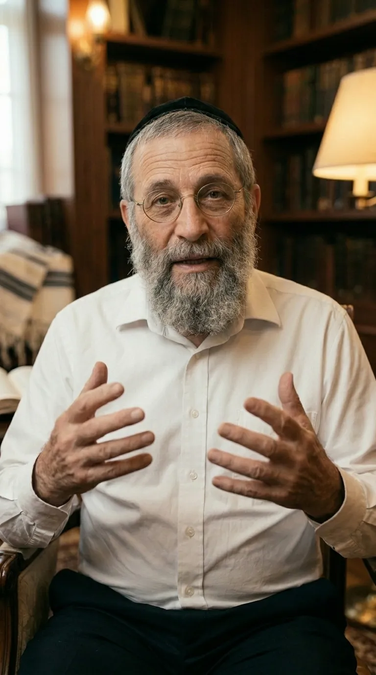Isaac Benaor explicando con las manos abiertas.